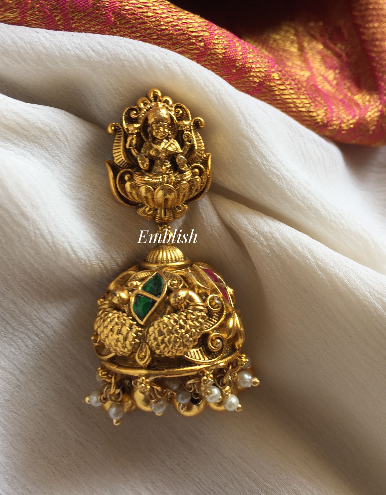 Kundan Jadau Lakshmi with Double Peacock haathi Neckpiece